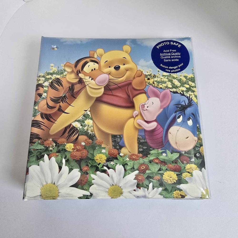 Disney Winnie the Pooh Friends Blue Photo Album 4x6 200 Photos Acid Free Vtg